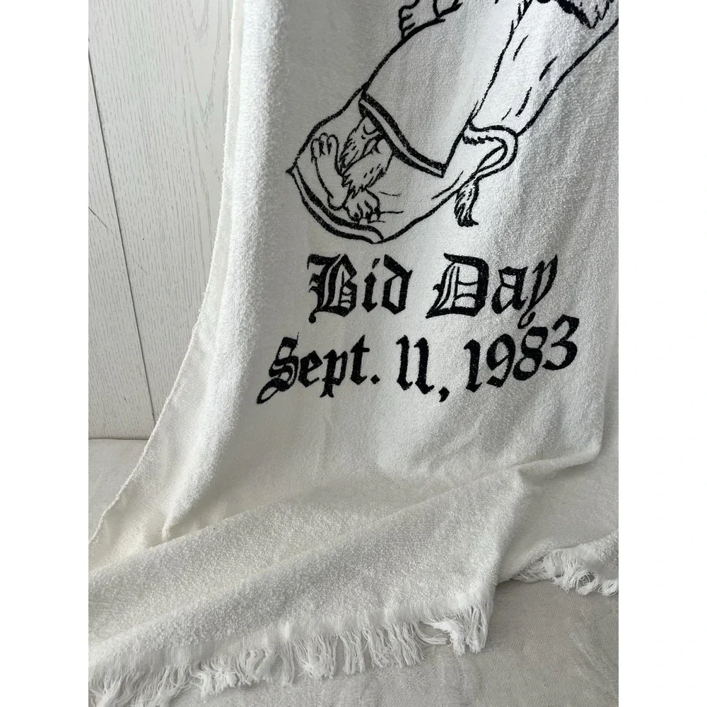 Vtg Alpha Delta Pi Sorority Towel 1983 Beach Party 58